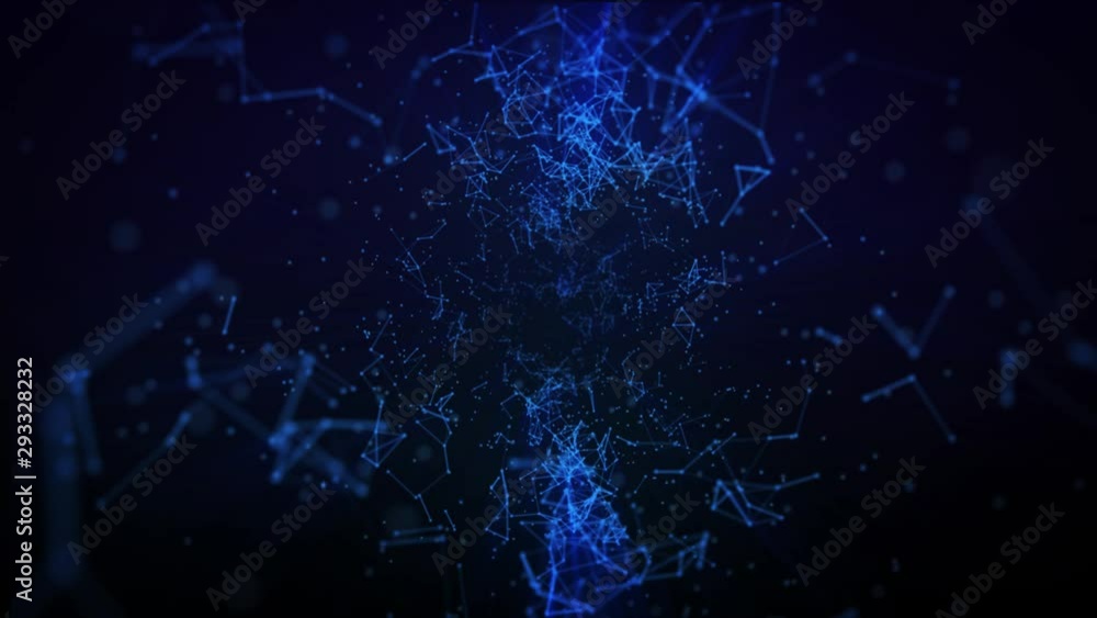 Moving tunnel background with blue lines Moving tunnel background with blue lines