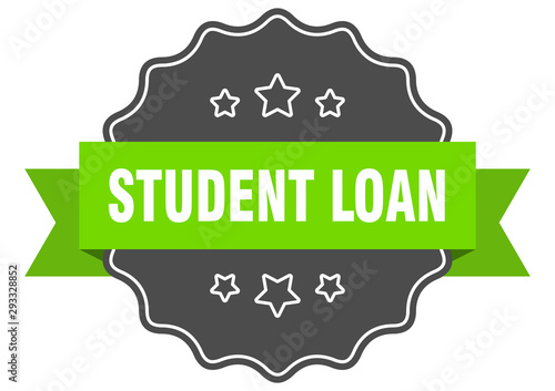 student loan isolated seal. student loan green label. student loan