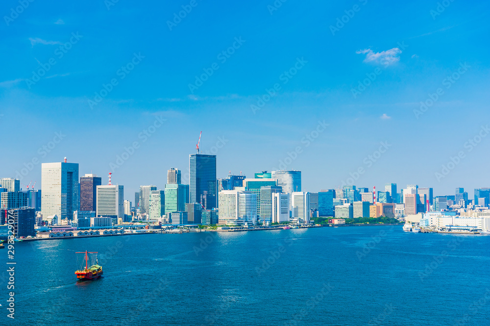 Fototapeta premium Sceneria Tokio Panoramę miasta Tokio, Japonia.