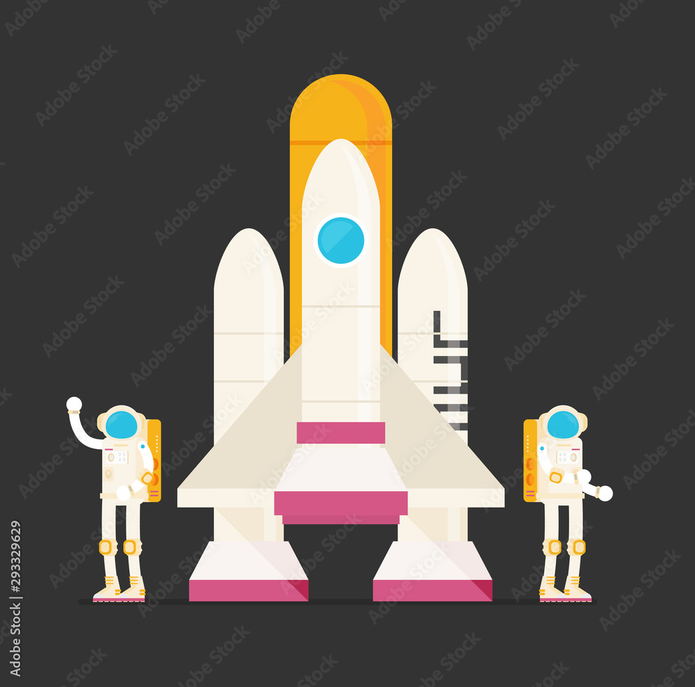 Flat design, Astronauts, Vector illustration Flat design, Astronauts, Vector illustration