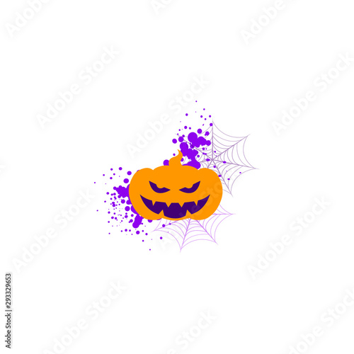 Stylish vector illustration of pumpkin jack - scary halloween. Traditional ha...