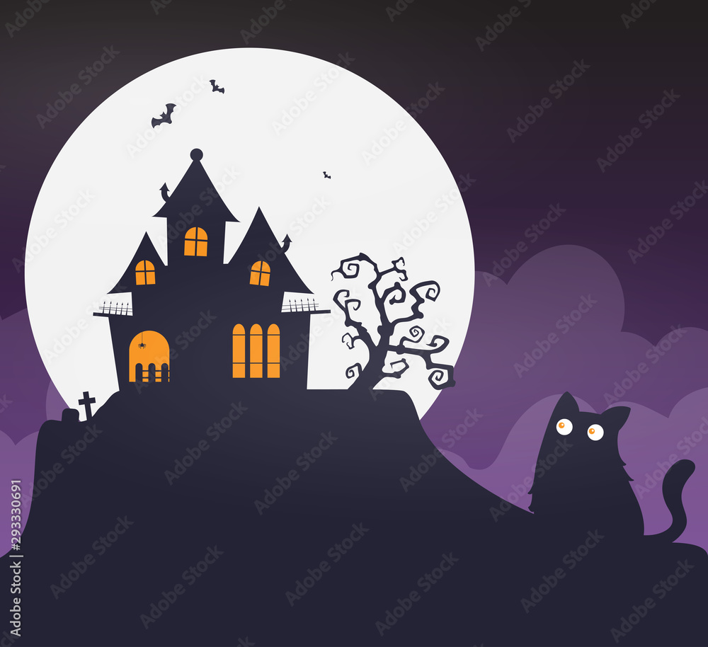 Halloween background flat design vector