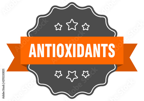 antioxidants isolated seal. antioxidants orange label. antioxidants