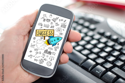 Business success concept on a smartphone