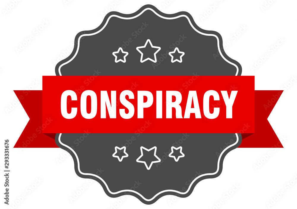 conspiracy red label. conspiracy isolated seal. conspiracy