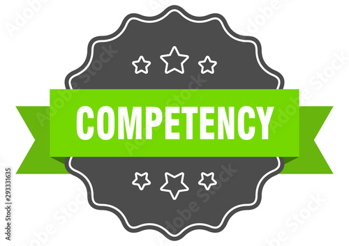 competency isolated seal. competency green label. competency