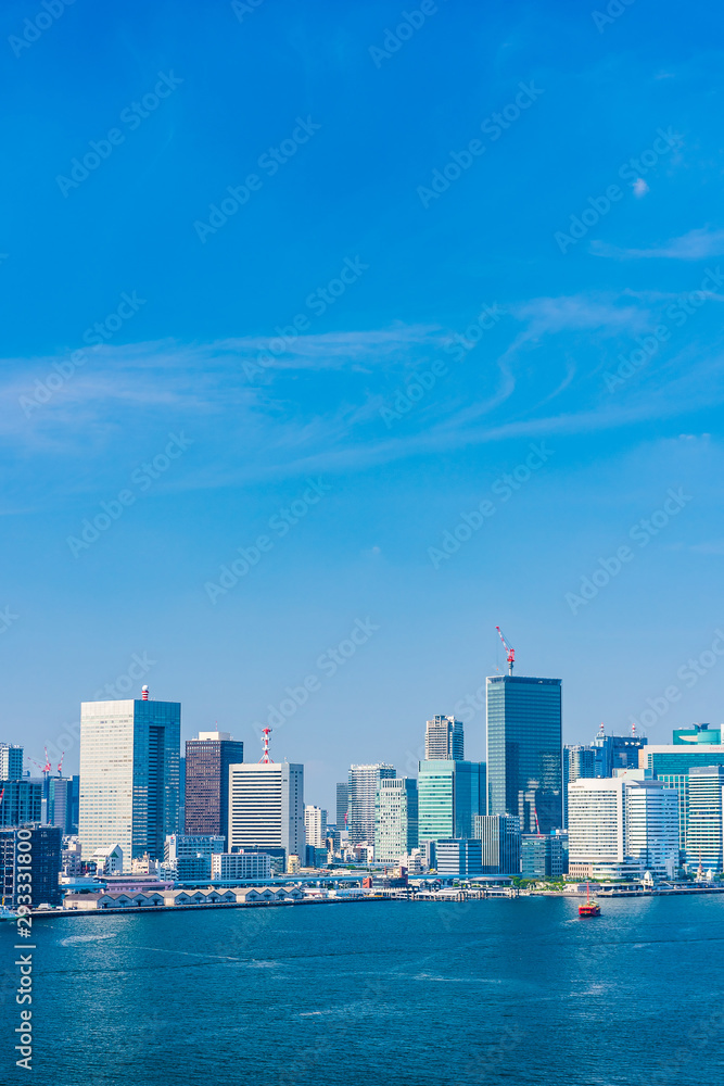 Naklejka premium 東京の風景 Tokyo city skyline , Japan.