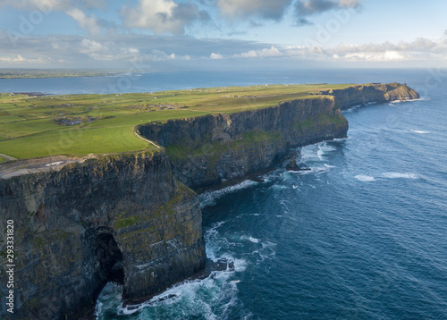 Cliffs of Moher aerial view at sunrise