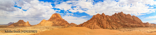 Panorama of Spitzkoppe and Pontok, Erongo, Namibia, Africa
