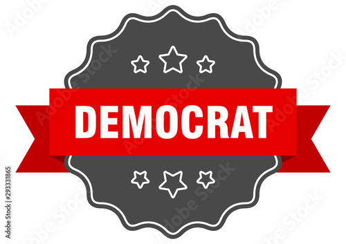 democrat red label. democrat isolated seal. democrat
