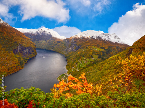 Foto Geirangerfjord im herbst