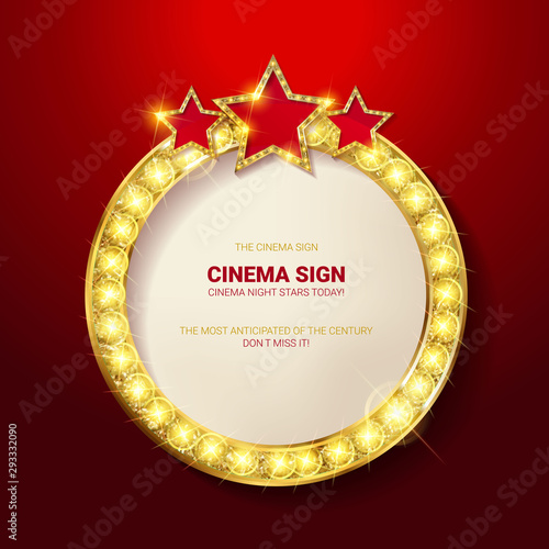Neon glow round frame