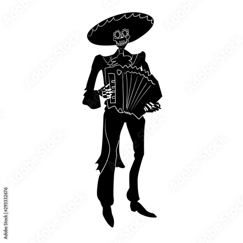 Photography El mariachi skeleton musician