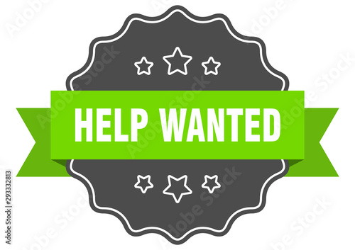 help wanted isolated seal. help wanted green label. help wanted