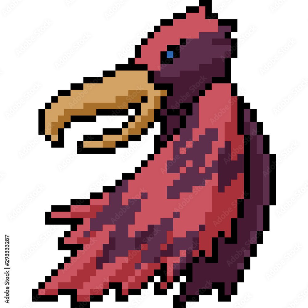 vector pixel art bird