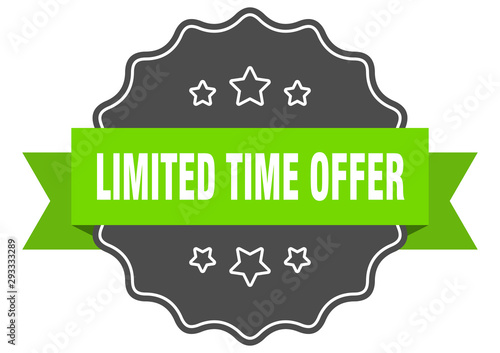 limited time offer isolated seal. limited time offer green label. limited time offer