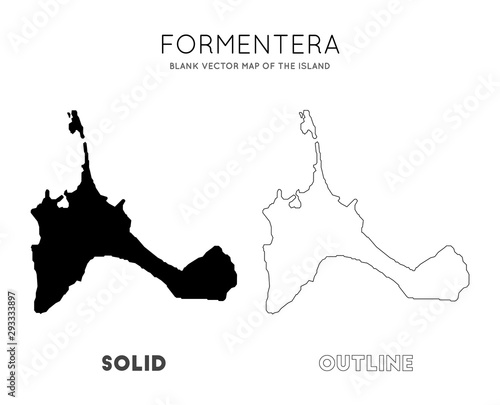 Formentera map. Blank vector map of the island. Borders of Formentera for your infographic. Vector illustration.