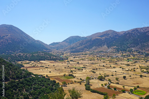 Amazing aerial view of the Askifu Plateau in the Chania region. Crete, Greece photo