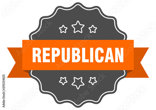 republican isolated seal. republican orange label. republican