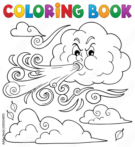 Coloring book clouds and wind theme 1