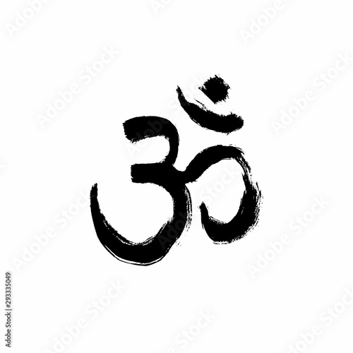 Om symbol in hand drawn ink style