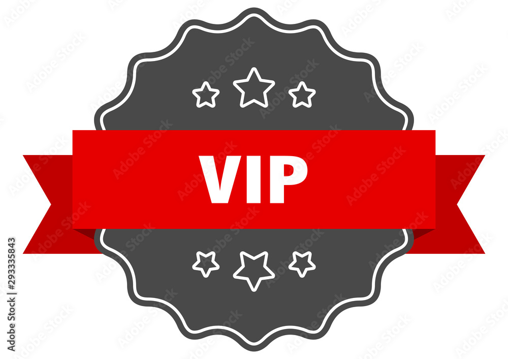 vip red label. vip isolated seal. vip