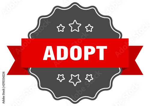 adopt red label. adopt isolated seal. adopt