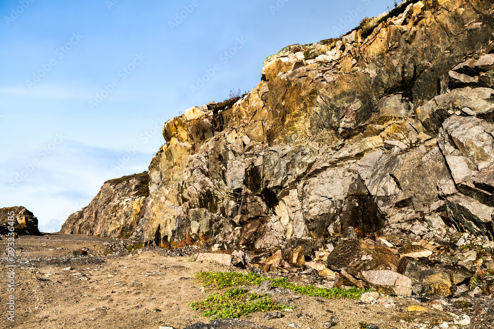 Northern cliffs on the shore of the Barents Sea. Russia Northern cliffs on the shore of the Barents Sea. Russia