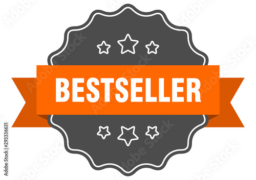 bestseller isolated seal. bestseller orange label. bestseller
