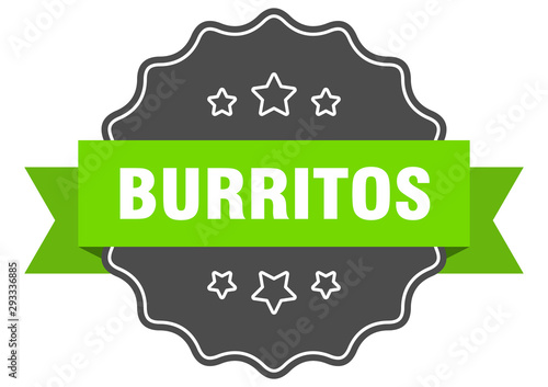 burritos isolated seal. burritos green label. burritos