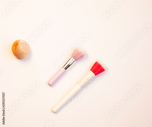 cosmetics on white background