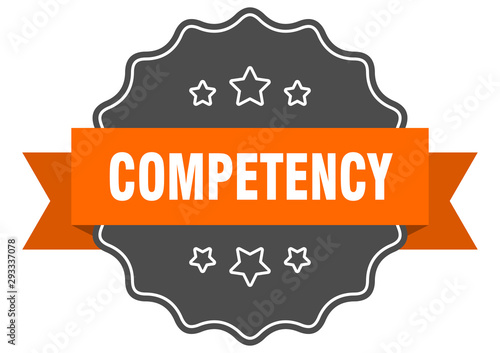 competency isolated seal. competency orange label. competency