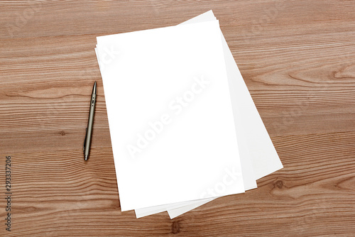 Blank paper on the desk