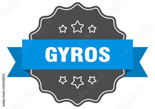 gyros blue label. gyros isolated seal. gyros