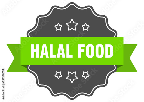 halal food isolated seal. halal food green label. halal food