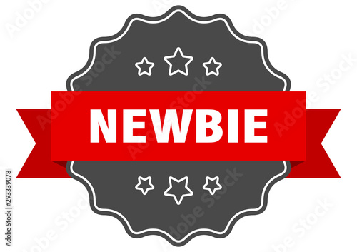 newbie red label. newbie isolated seal. newbie