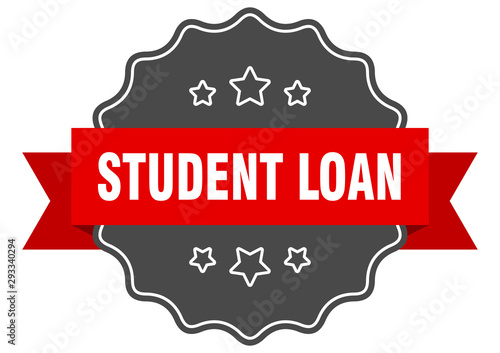 student loan red label. student loan isolated seal. student loan