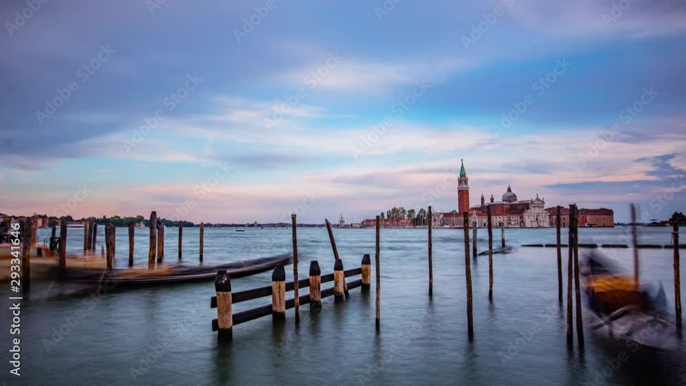 Time Lapse - Gondolas Mooring in the Canal of Venice Italy - 4K Time Lapse - Gondolas Mooring in the Canal of Venice Italy - 4K
