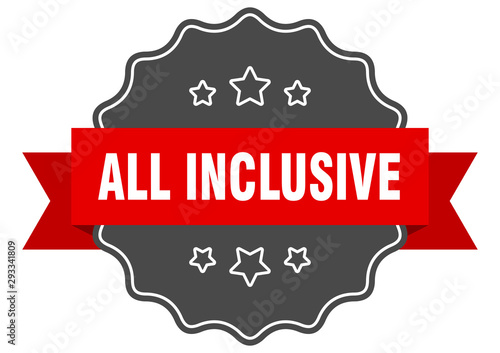 all inclusive red label. all inclusive isolated seal. all inclusive
