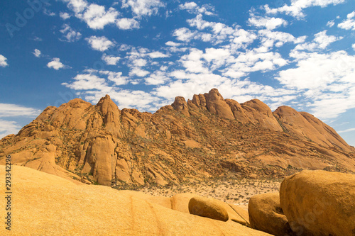 The summit of Pontok on a sunny day, Erongo, Namibia, Africa photo