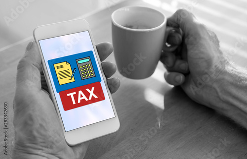 Tax concept on a smartphone