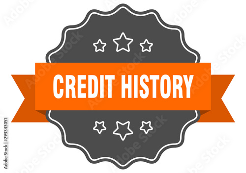 credit history isolated seal. credit history orange label. credit history