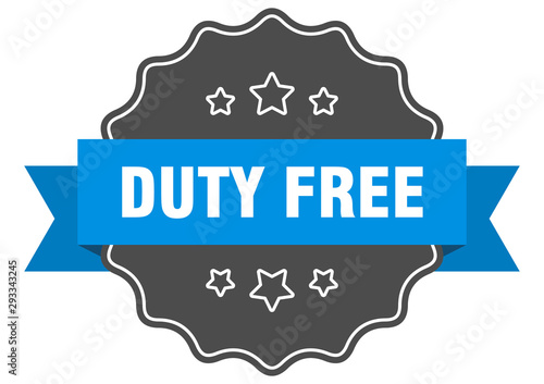 duty free blue label. duty free isolated seal. duty free