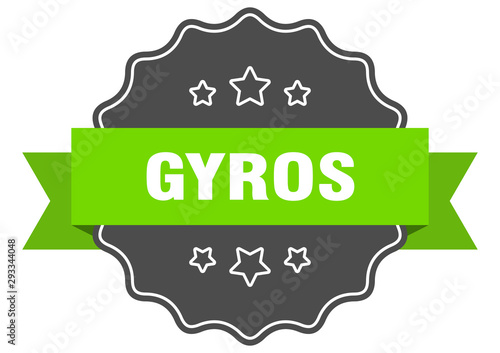 gyros isolated seal. gyros green label. gyros