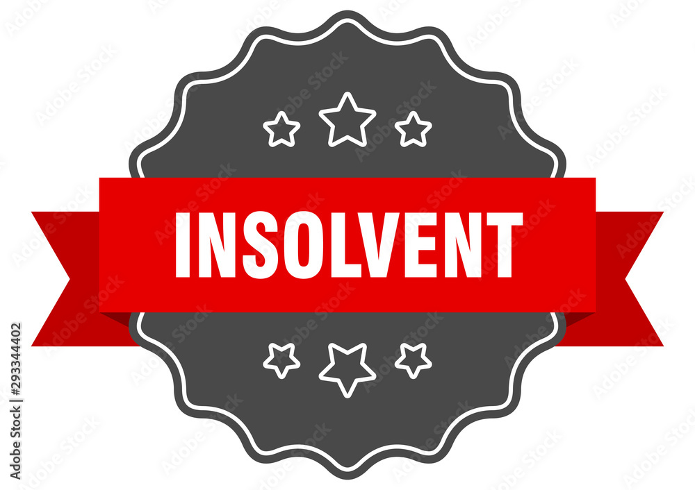 insolvent red label. insolvent isolated seal. insolvent