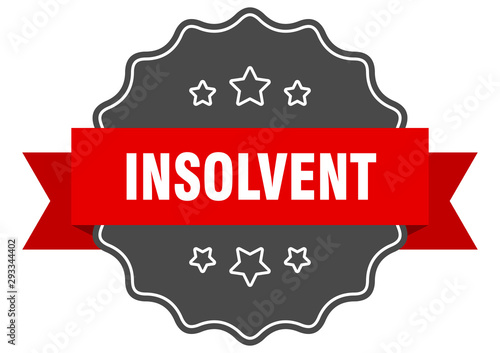 insolvent red label. insolvent isolated seal. insolvent