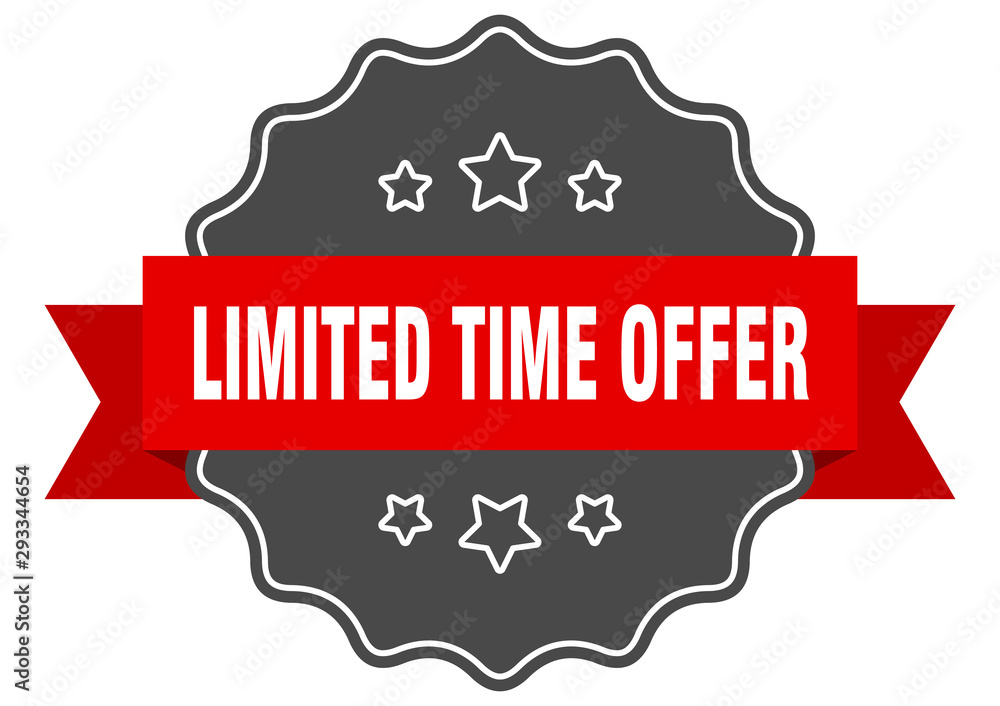 Obraz premium limited time offer red label. limited time offer isolated seal. limited time offer