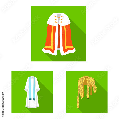 Vector illustration of material and clothing sign. Collection of material and garment stock symbol for web.