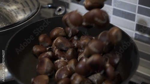 Nelle zone di montagna, quali, in Italia, l'Appennino e le Alpi, ove cresce il castagno, la castagna è stata un alimento primario. photo