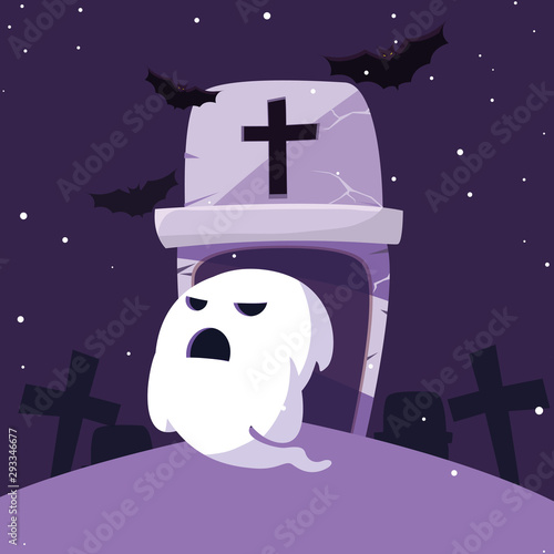 Halloween ghost cartoon vector design